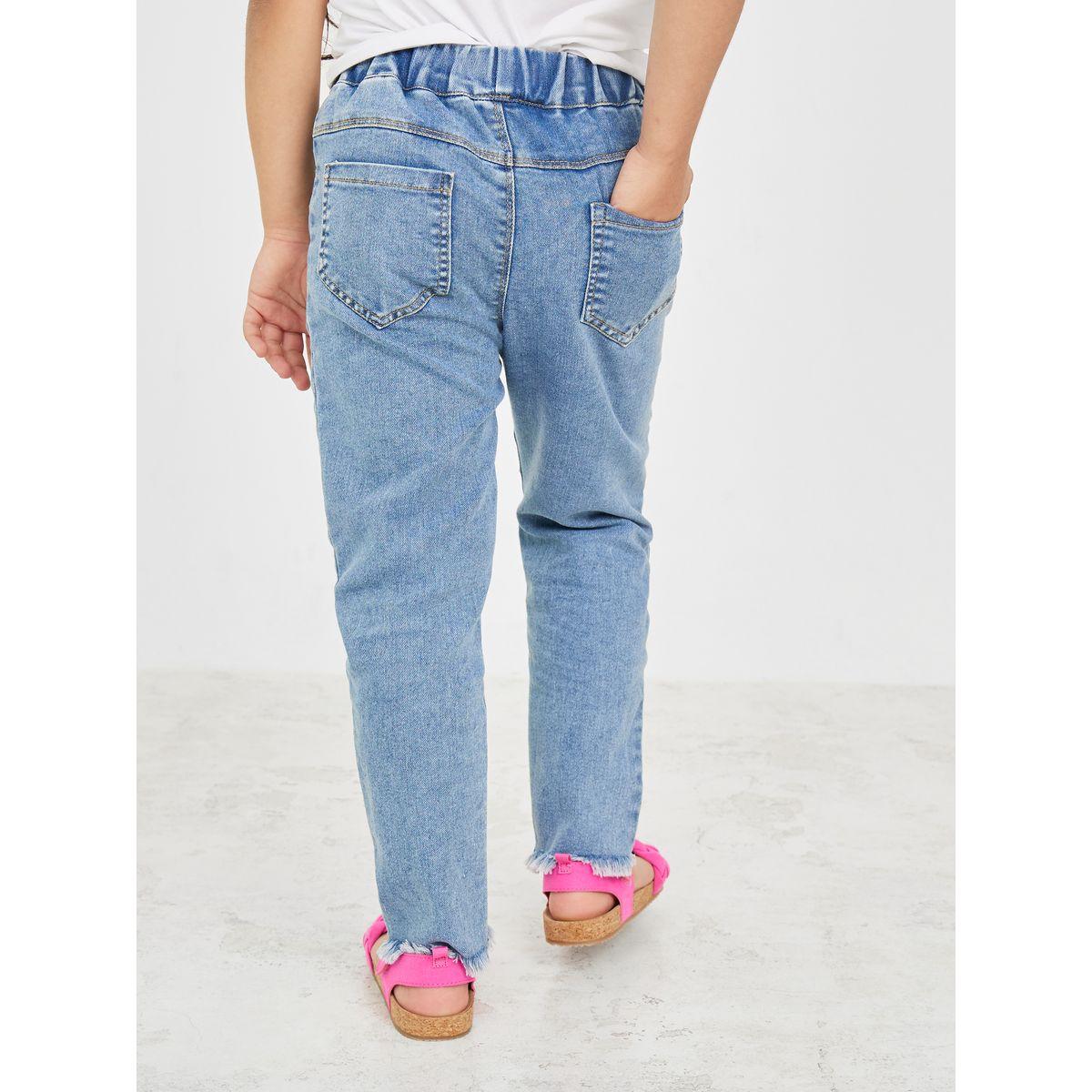 جينز بحواف ممزقة وخصر مطاطي-girls-clothing-bottoms-jeansandjeggings-image-3