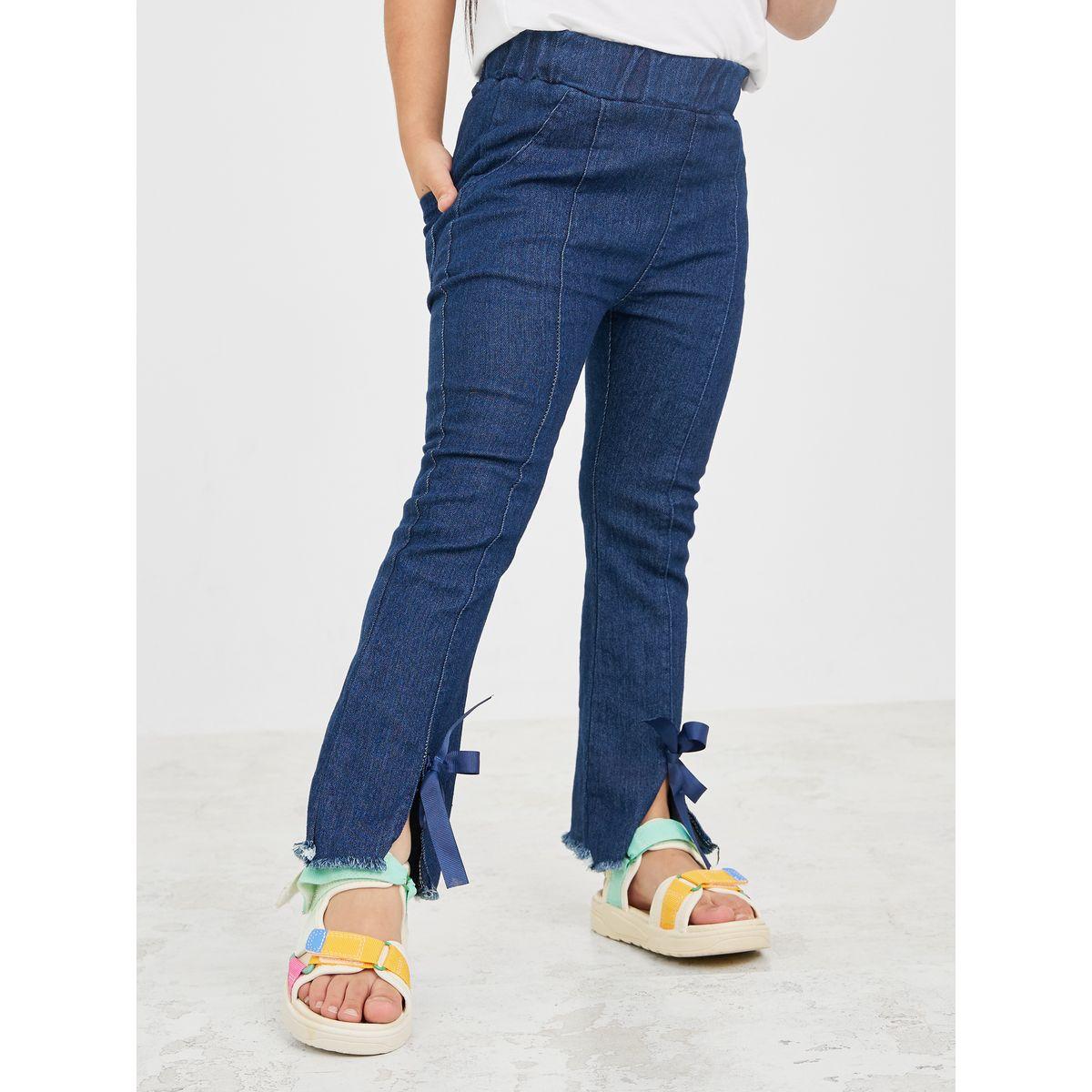 جينز بحواف ممزقة وربطة فيونكة-girls-clothing-bottoms-jeansandjeggings-image-1