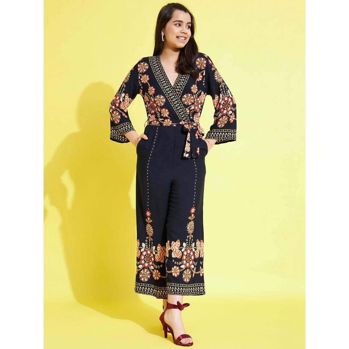 Styli Embroidered Straight Leg Wrap Jumpsuit-girls-clothing-rompers-image-1