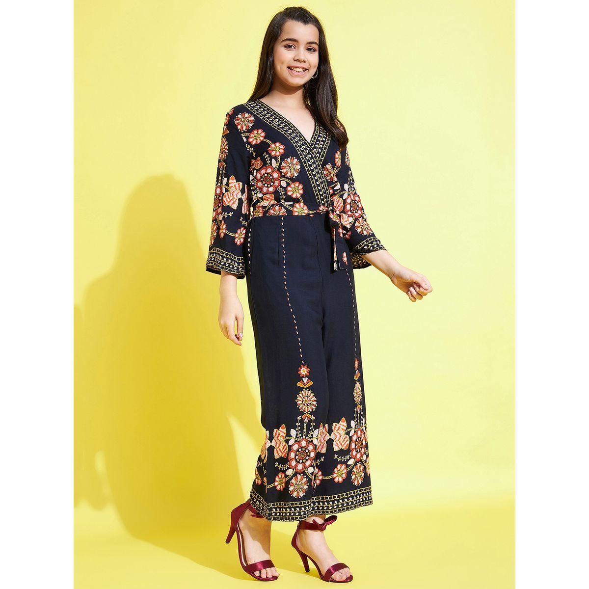 Styli Embroidered Straight Leg Wrap Jumpsuit-girls-clothing-rompers-image-3