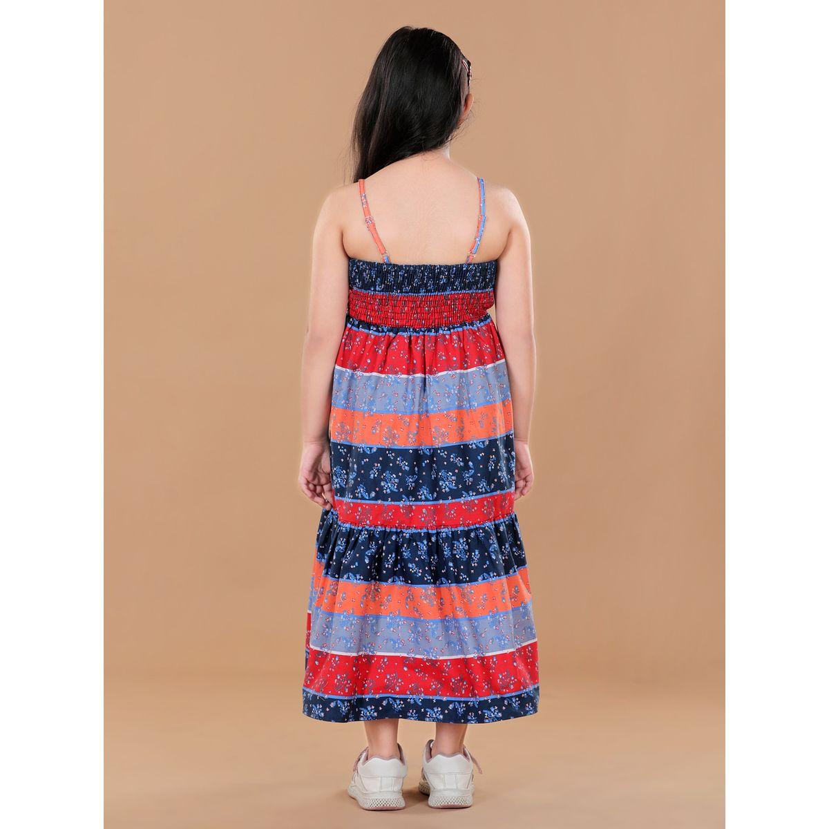 Styli Floral Print Colorblock Tiered Maxi Dress-girls-clothing-dressesandjumpsuits-image-2
