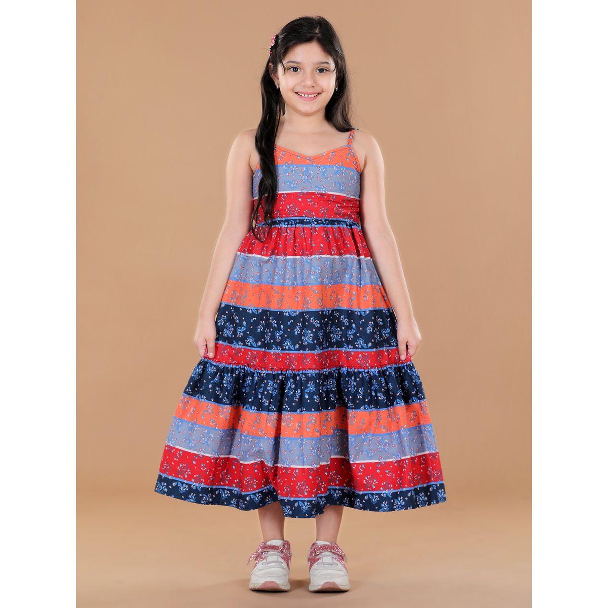 Styli Floral Print Colorblock Tiered Maxi Dress-girls-clothing-dressesandjumpsuits-image-3
