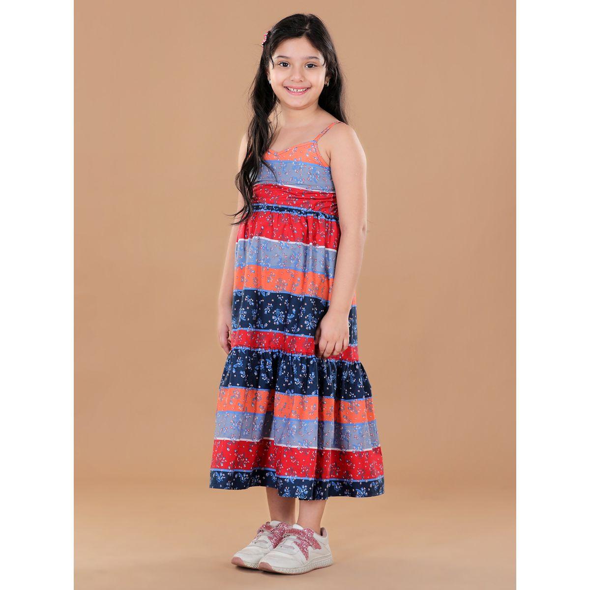 Styli Floral Print Colorblock Tiered Maxi Dress-girls-clothing-dressesandjumpsuits-image-4