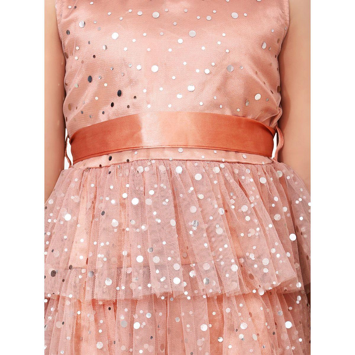 Styli Mesh Insert Spot Print Layered Mini Dress-girls-clothing-dressesandjumpsuits-image-4
