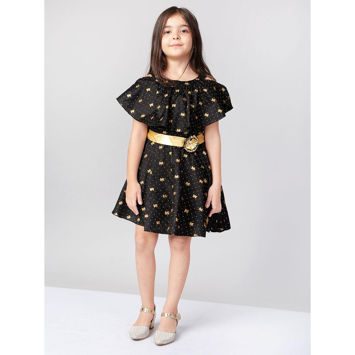 Styli Glitter Butterfly Print Skater Dress-girls-clothing-dressesandjumpsuits-image-1