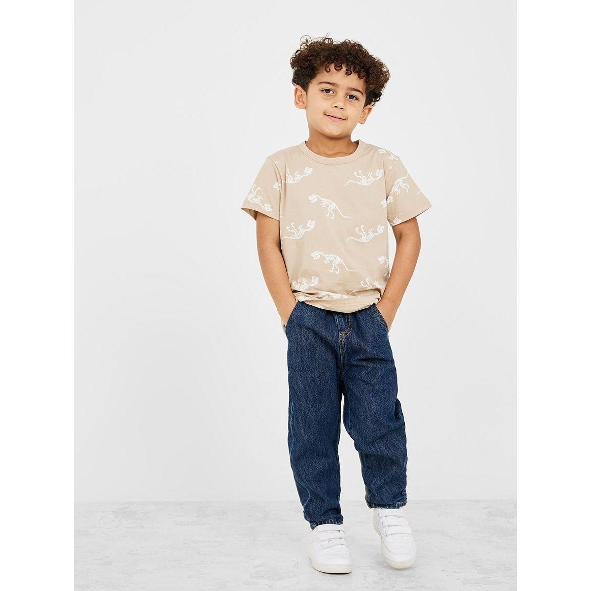 Styli Elastic Waistband Tapered Jeans-boys-clothing-bottoms-jeans-image-1