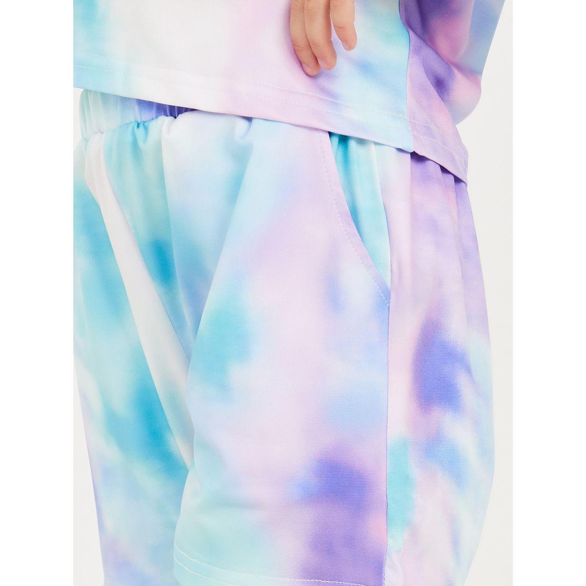 Styli Tie & Dye Hooded Top & Shorts Set-girls-clothing-setsandcoords-image-4