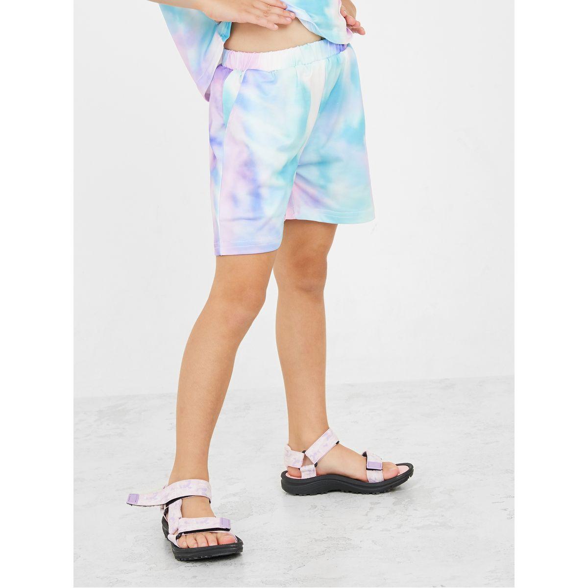 Styli Tie & Dye Hooded Top & Shorts Set-girls-clothing-setsandcoords-image-5