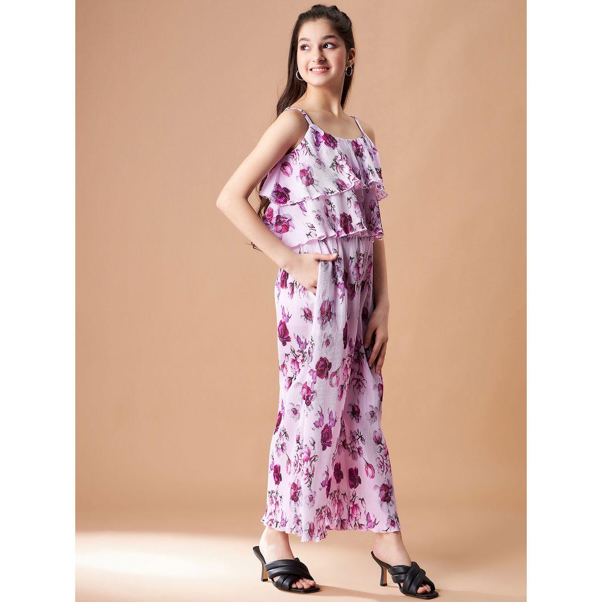 Styli Floral Print Plisse Blouse & Trousers Set-girls-clothing-setsandcoords-image-3