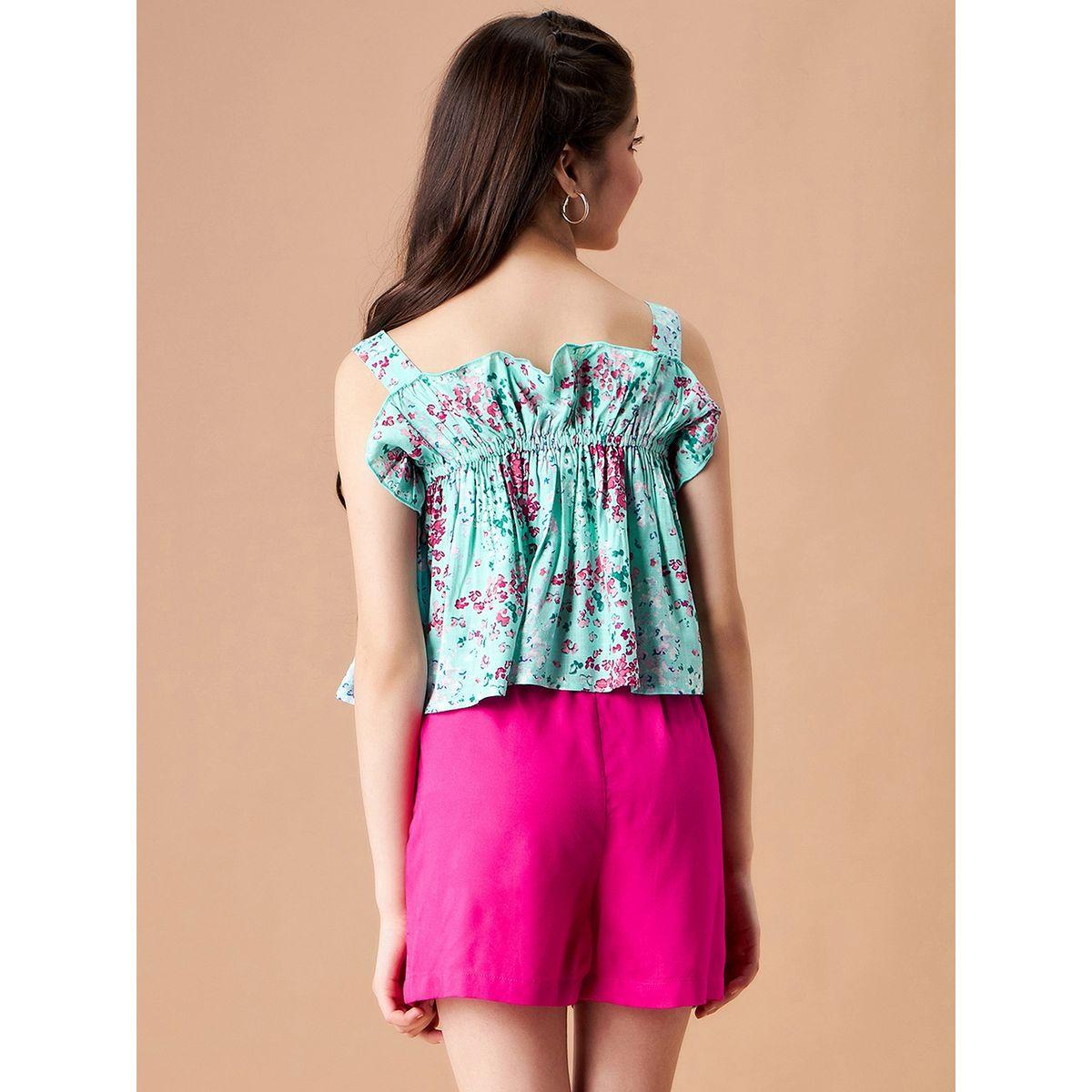 Styli Floral Print Blouse & Shorts Set-girls-clothing-setsandcoords-image-6