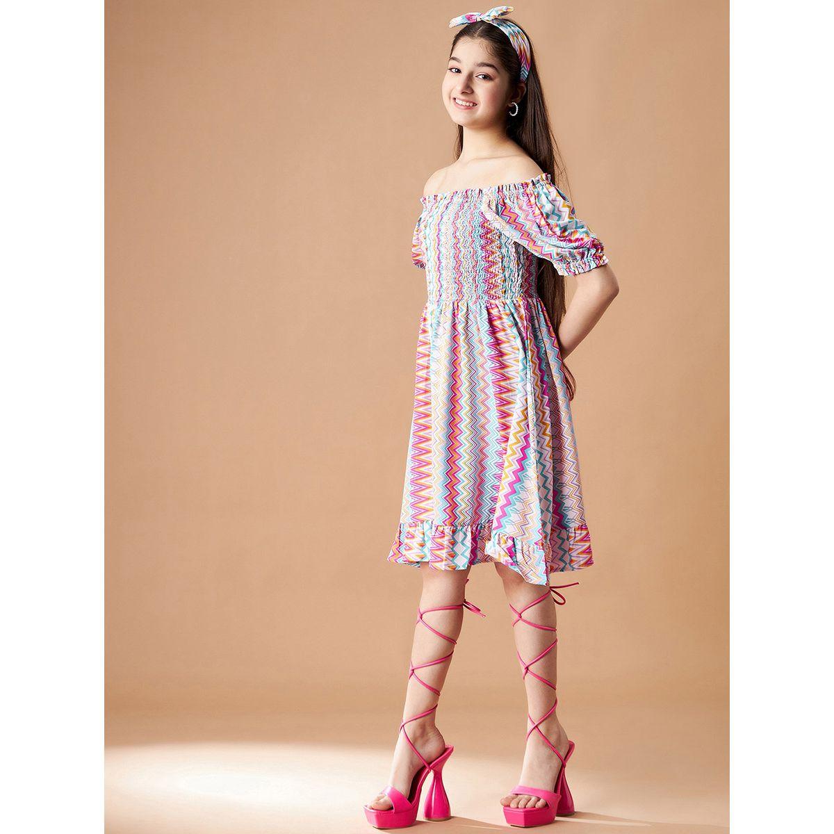 Styli Off Shoulder All Over Print Dress-girls-clothing-dressesandjumpsuits-image-4