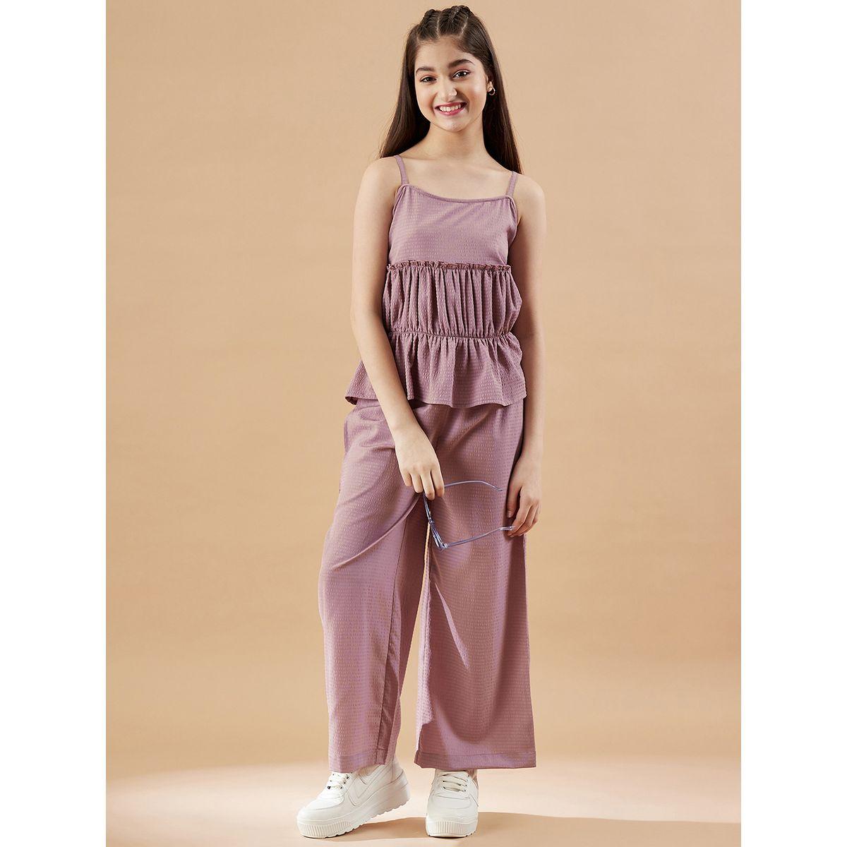Styli Gathered Detail Top & Trousers Set-girls-clothing-setsandcoords-image-7