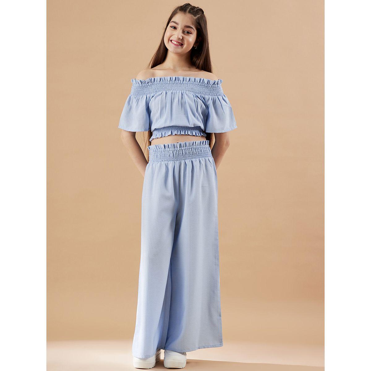 Styli Off Shoulder Crop Top & Trousers Set-girls-clothing-setsandcoords-image-1