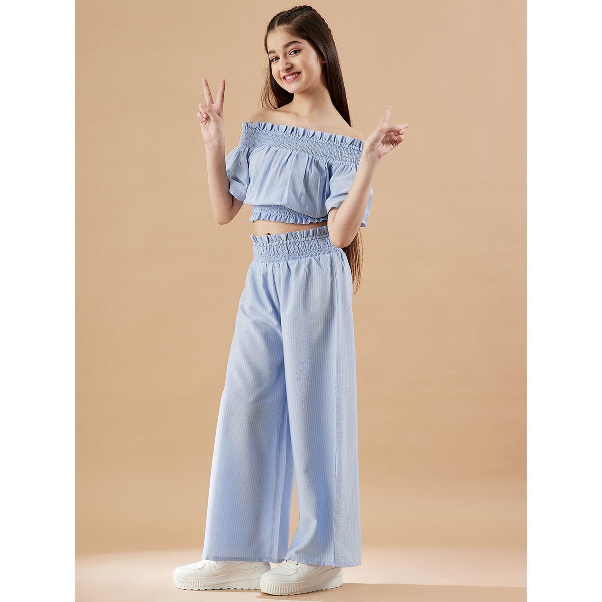 Styli Off Shoulder Crop Top & Trousers Set-girls-clothing-setsandcoords-image-2