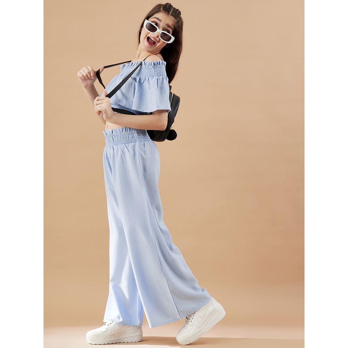 Styli Off Shoulder Crop Top & Trousers Set-girls-clothing-setsandcoords-image-3