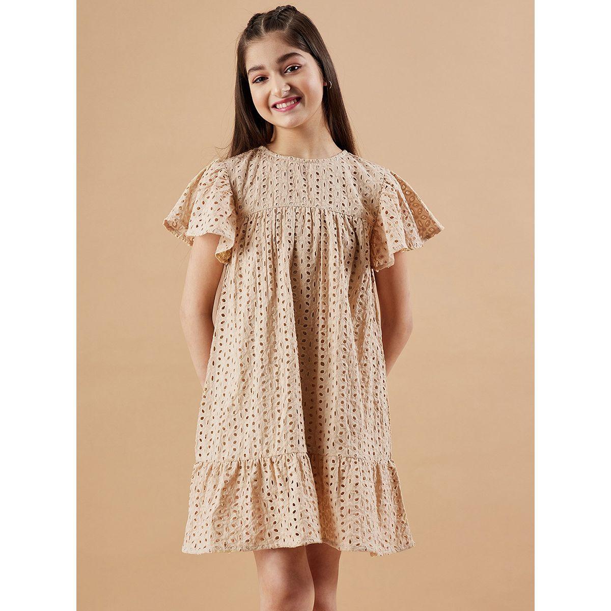 Styli Schiffli Round Neck Dress-girls-clothing-dressesandjumpsuits-image-2