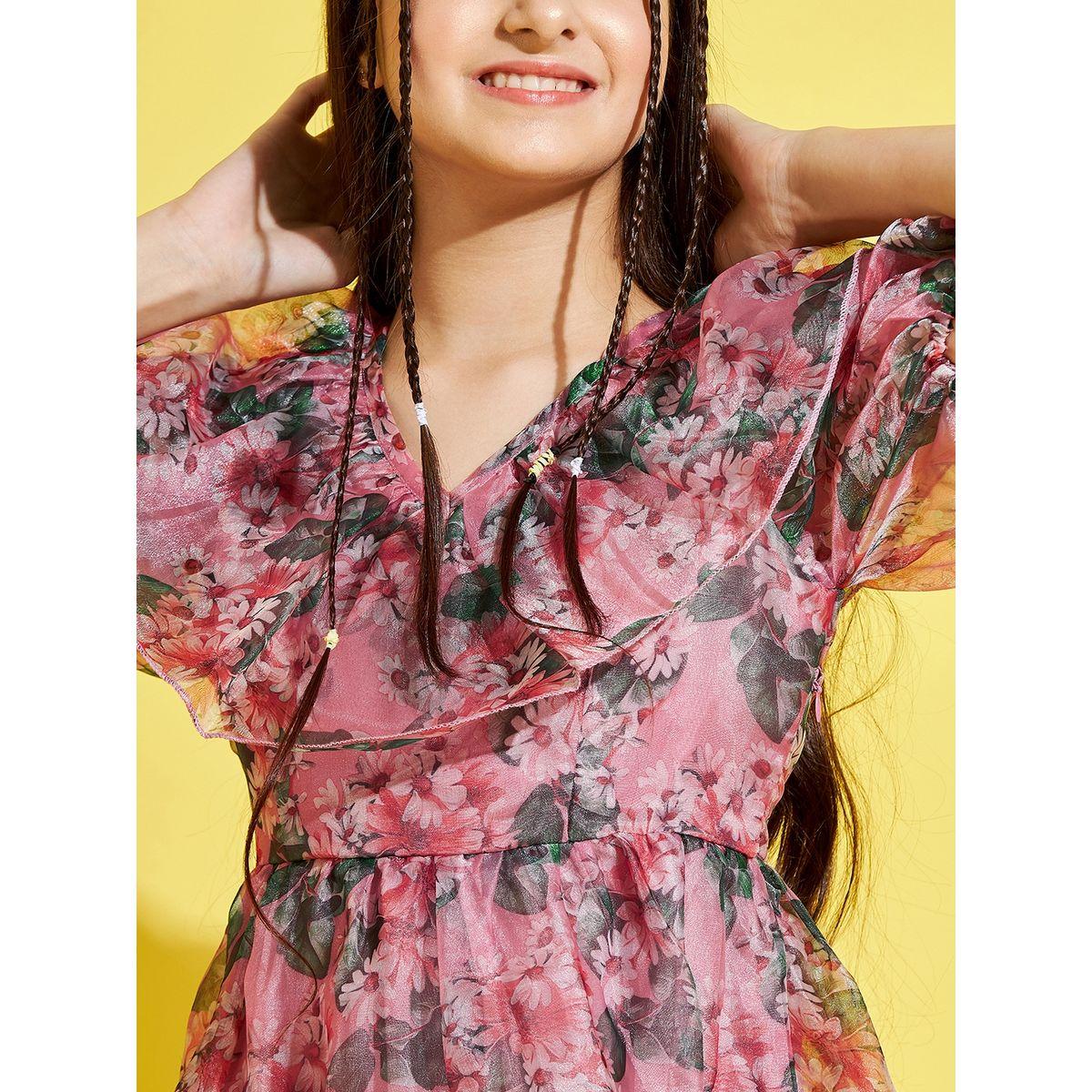 Styli Floral Print Ruffle Skater Mini Dress-girls-clothing-dressesandjumpsuits-image-5