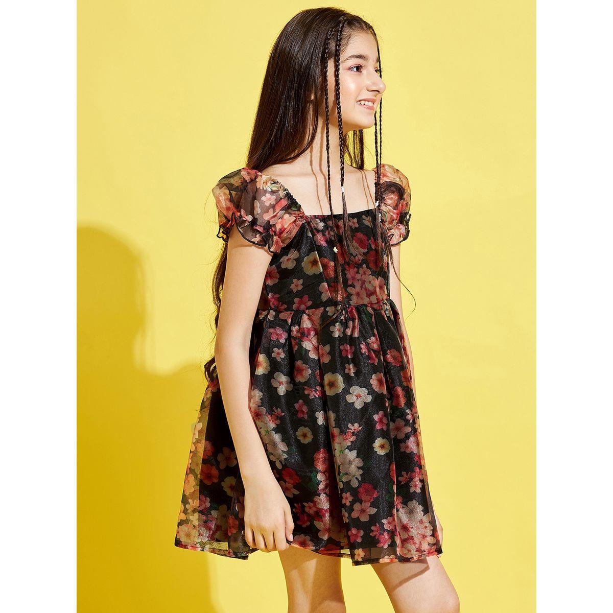 Styli Floral Print Skater Mini Dress-girls-clothing-dressesandjumpsuits-image-5