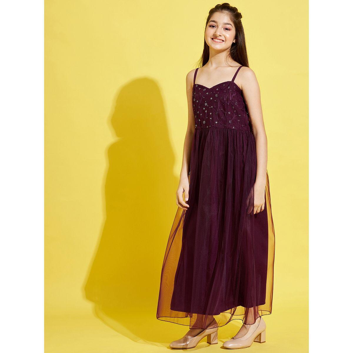 Styli Mesh Overlay Sequined Dress-girls-clothing-dressesandjumpsuits-image-2