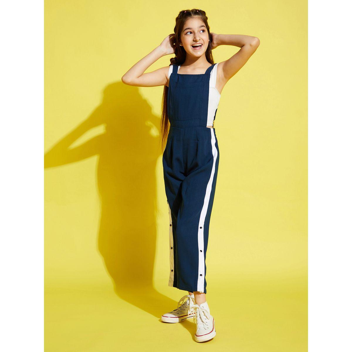 جمبسوت دنغري مزين بأزرار جانبية-girls-clothing-rompers-image-1