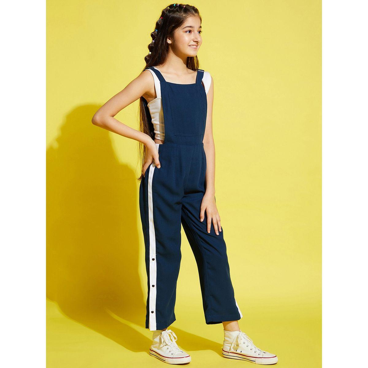 جمبسوت دنغري مزين بأزرار جانبية-girls-clothing-rompers-image-2
