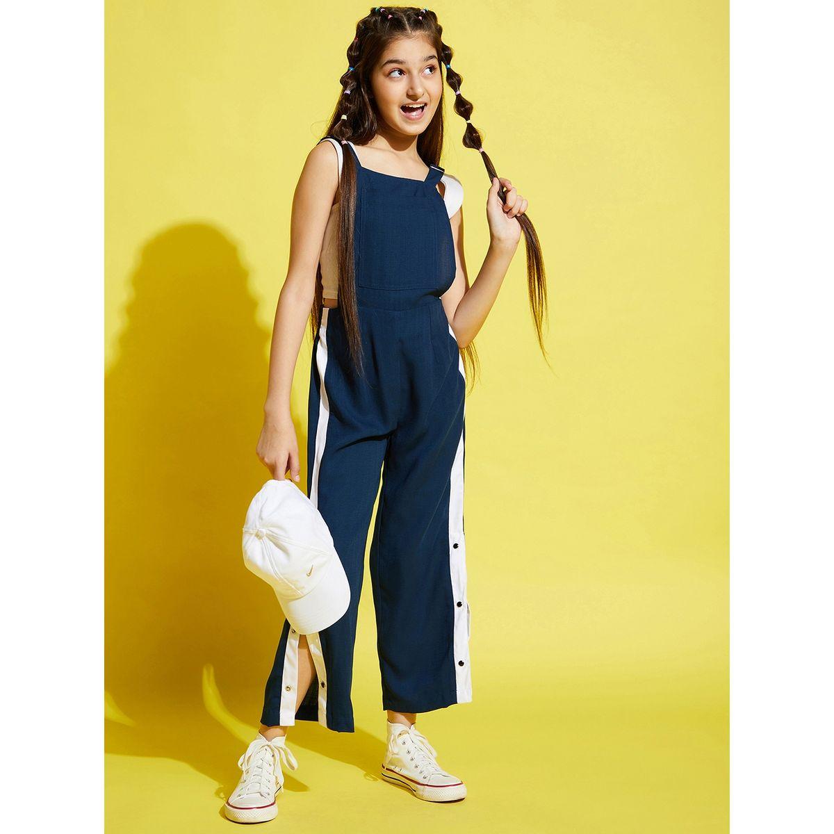 جمبسوت دنغري مزين بأزرار جانبية-girls-clothing-rompers-image-5