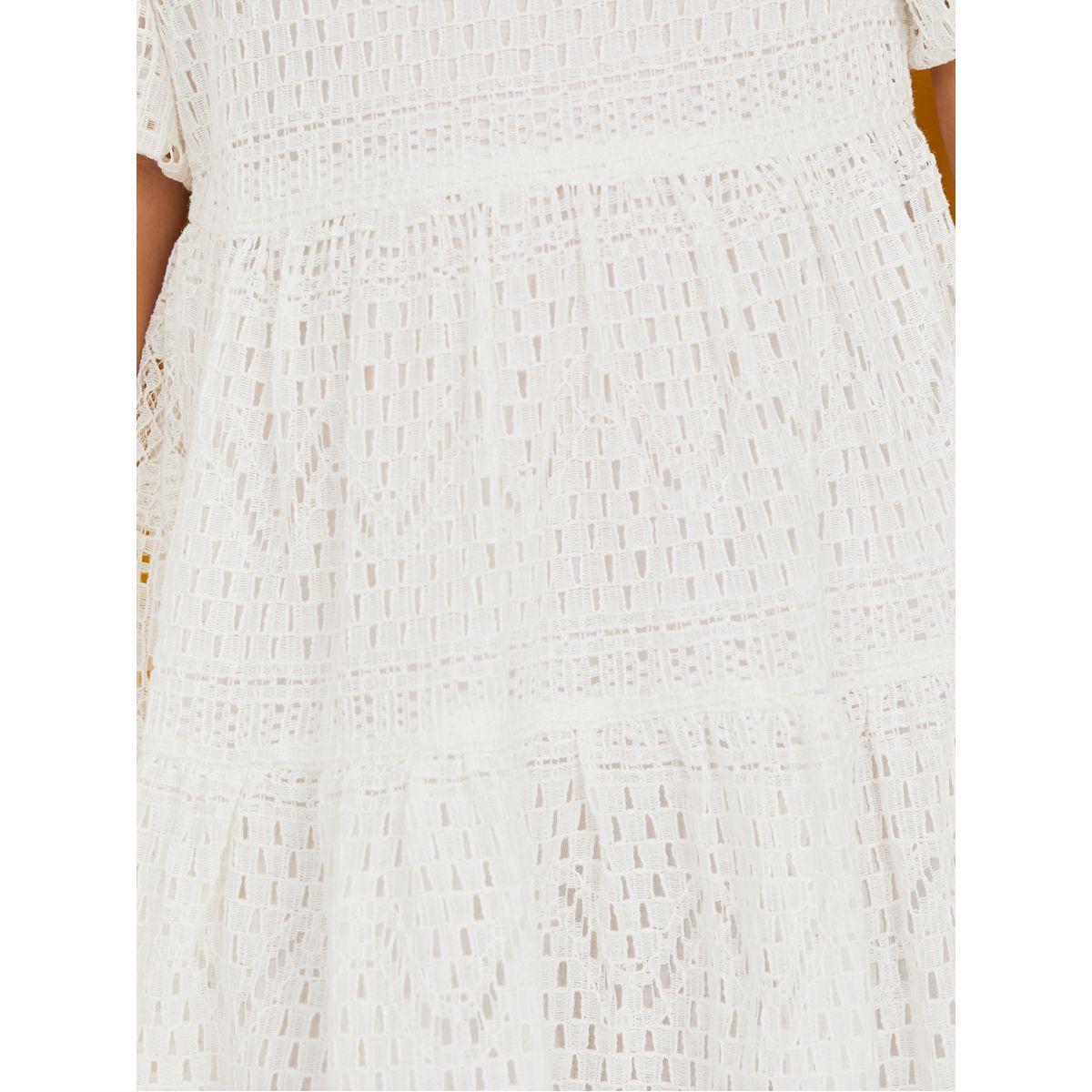 Styli Lace Detail Puff Sleeves A-Line Dress -girls-clothing-dressesandjumpsuits-image-3