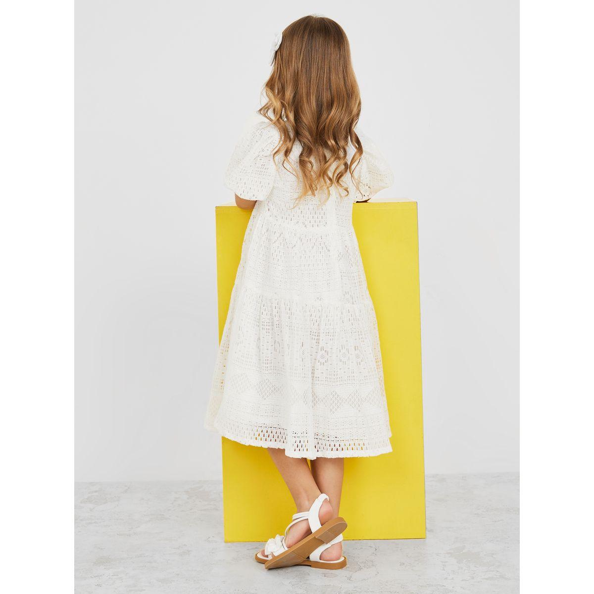 Styli Lace Detail Puff Sleeves A-Line Dress -girls-clothing-dressesandjumpsuits-image-4