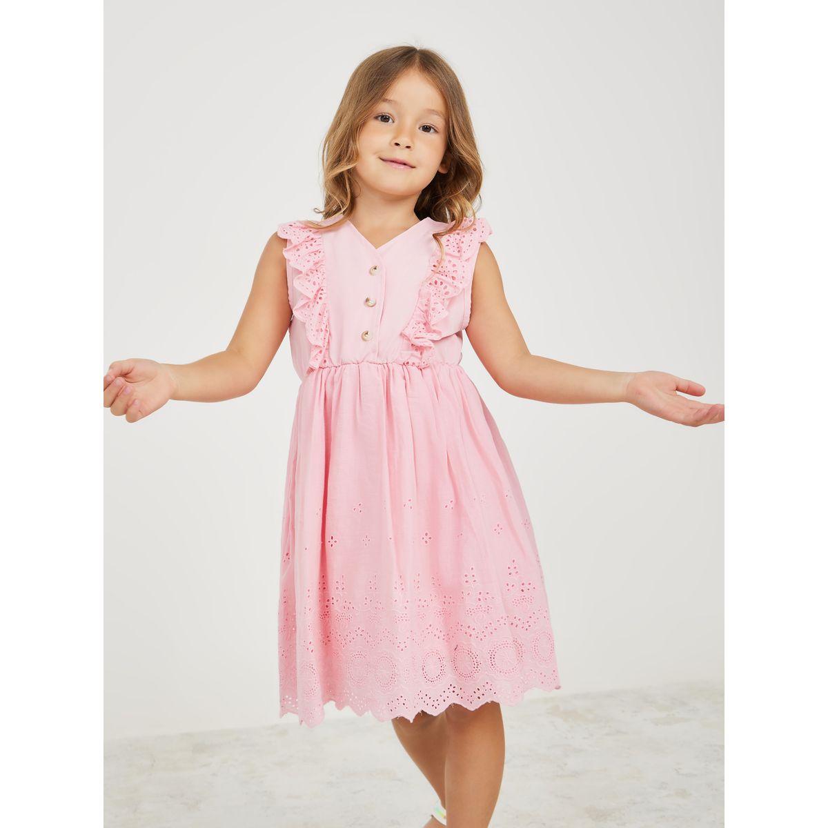 Styli Broderie Ruffle Detail Sleeveless Dress-girls-clothing-dressesandjumpsuits-image-1