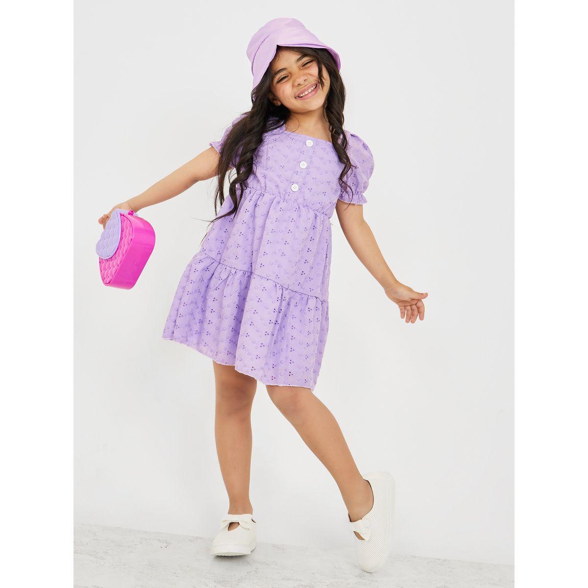 فستان بكسرات واكمام منفوشة-girls-clothing-dressesandjumpsuits-image-1