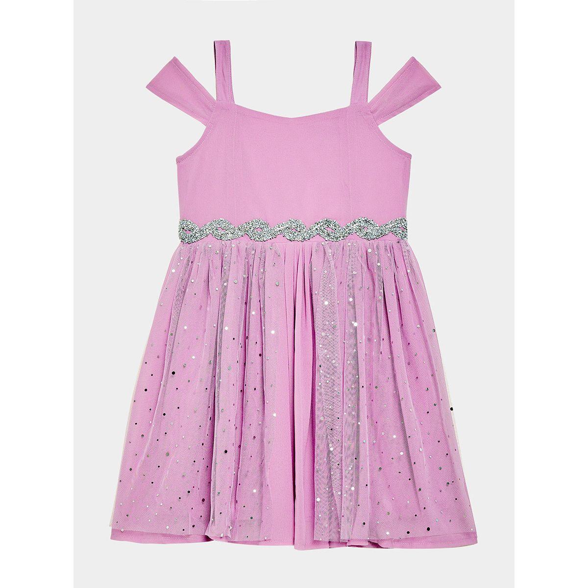 Styli Limited Cold Shoulder Embellished Dress with Cape Set-girls-clothing-dressesandjumpsuits-image-7
