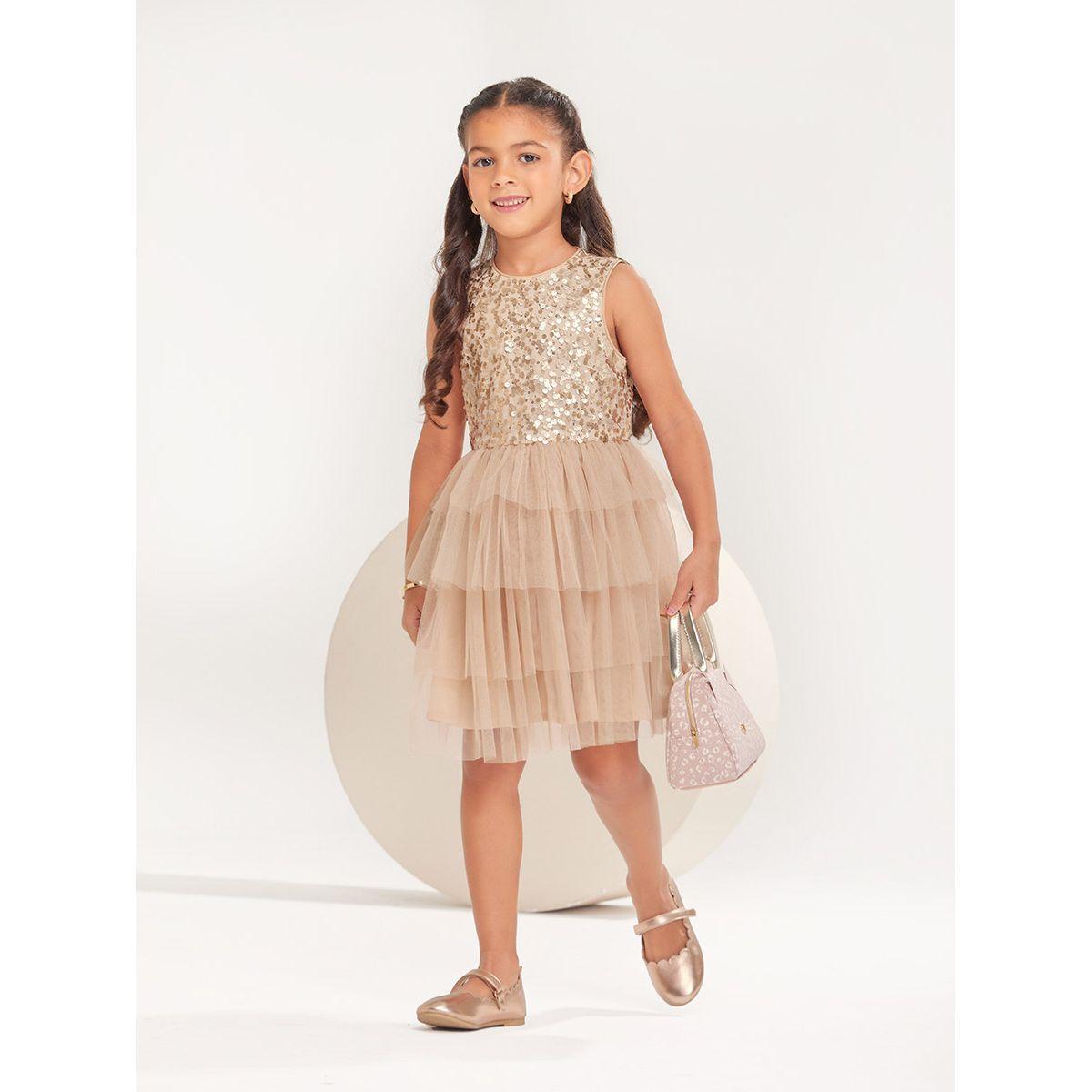 فستان بتفاصيل شبكية ومزين بالترتر-girls-clothing-dressesandjumpsuits-image-1