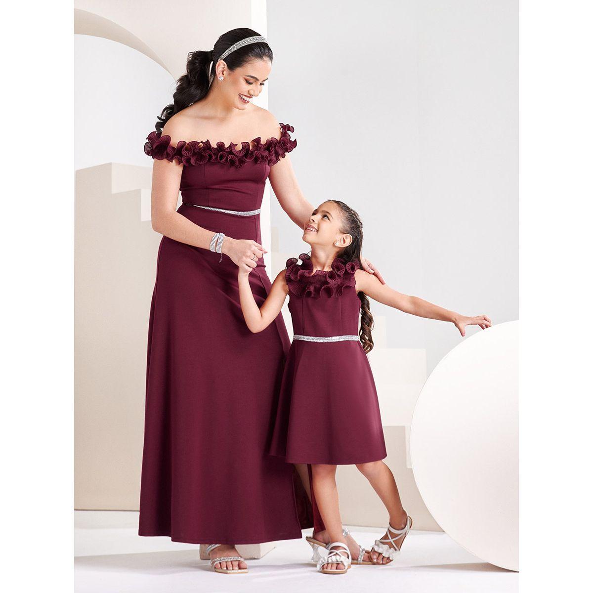 Styli Limited Organza Ruffle Trim Rhinestone Decor Dress-girls-clothing-dressesandjumpsuits-image-1