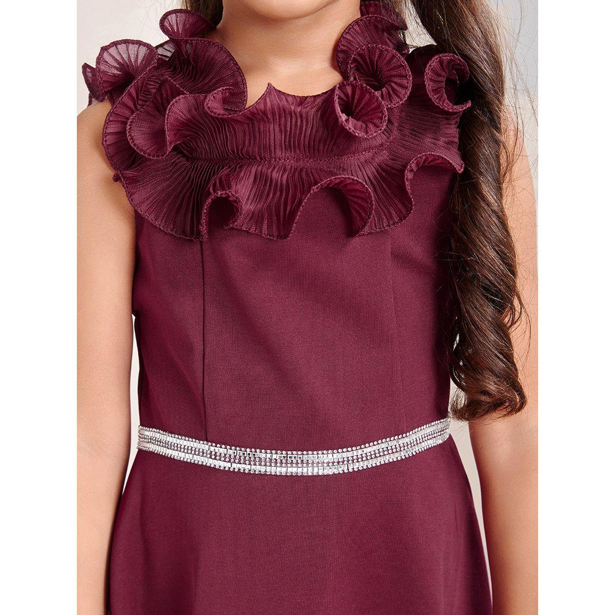 Styli Limited Organza Ruffle Trim Rhinestone Decor Dress-girls-clothing-dressesandjumpsuits-image-3