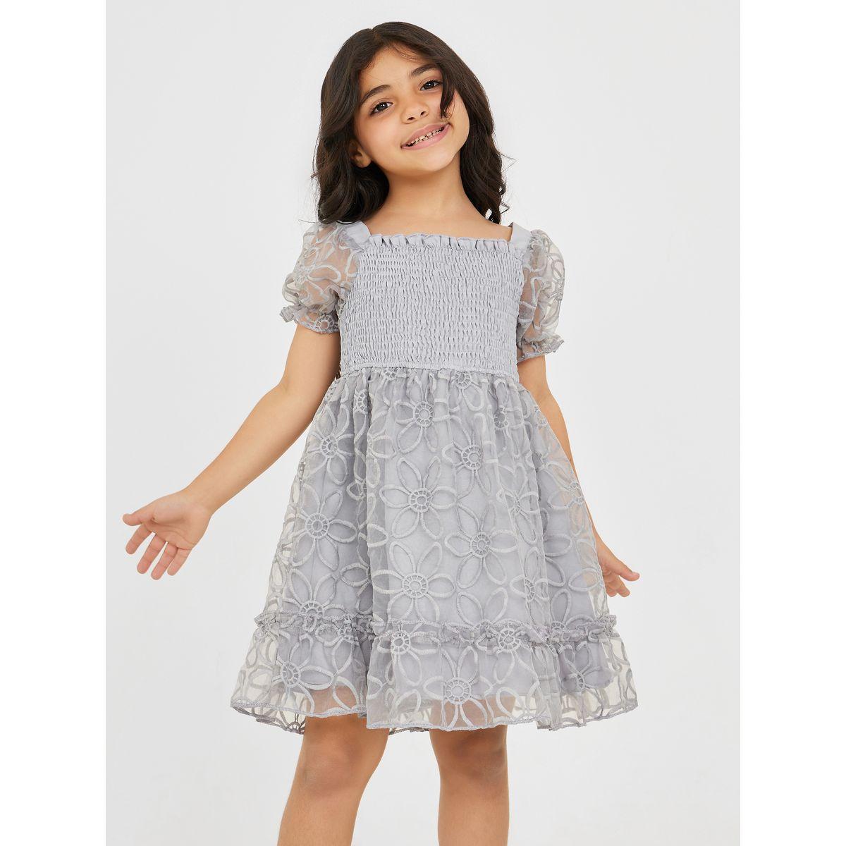 Styli Puff Sleeve Ruffle Hem Dress-girls-clothing-dressesandjumpsuits-image-2