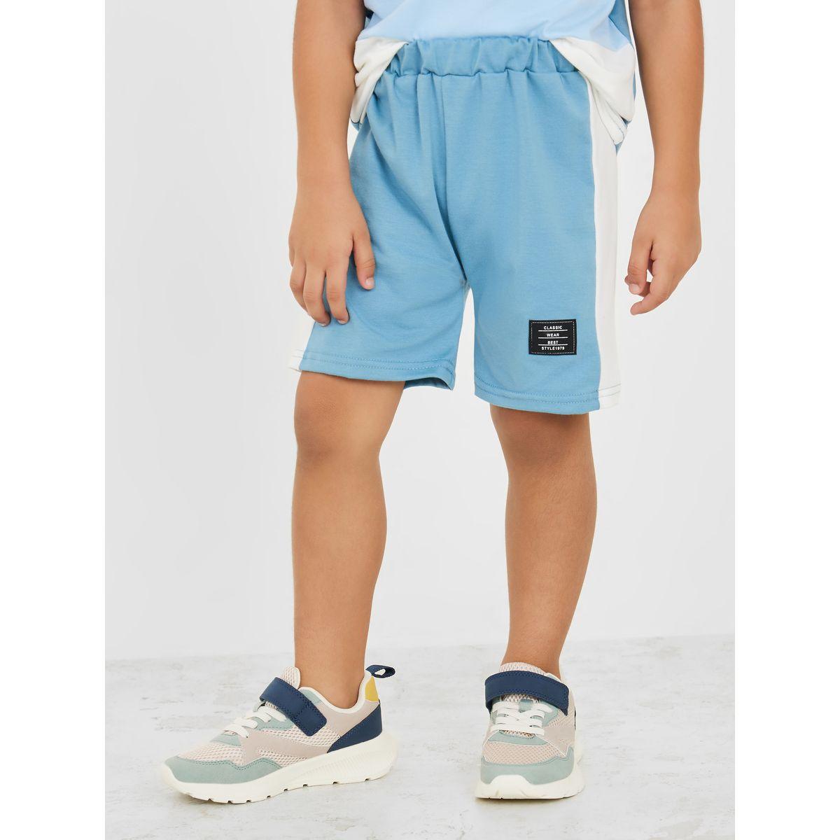 Styli Colorblock Slogan T-Shirt & Shorts Set-boys-clothing-setsandcoords-image-5