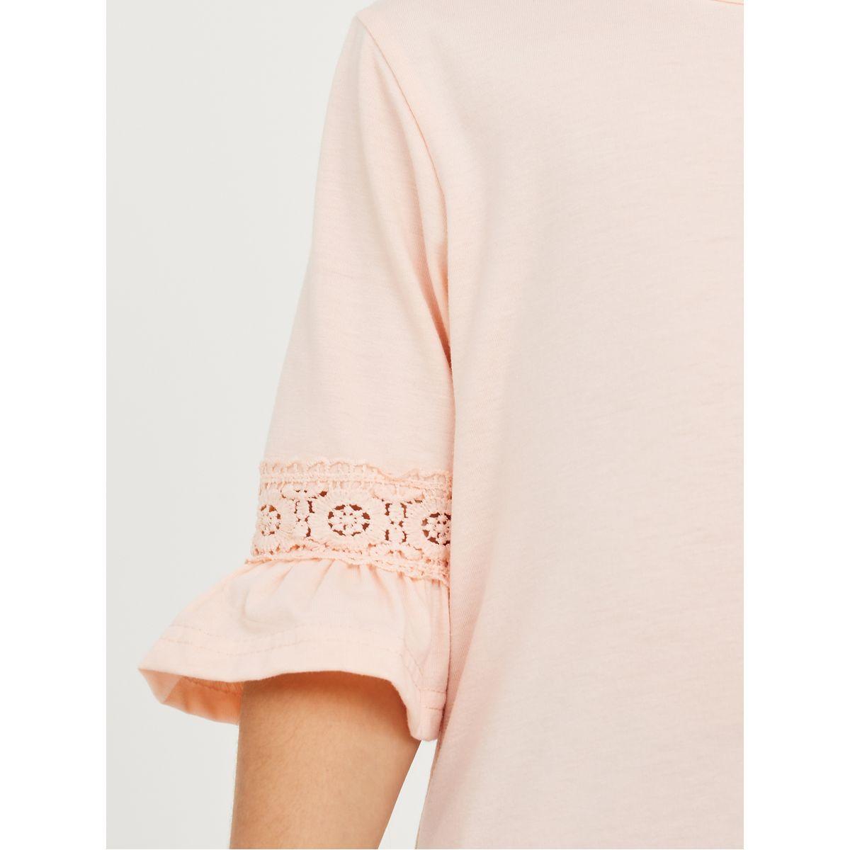 تيشيرت سادة باكمام فلوت-girls-clothing-tshirts-image-2