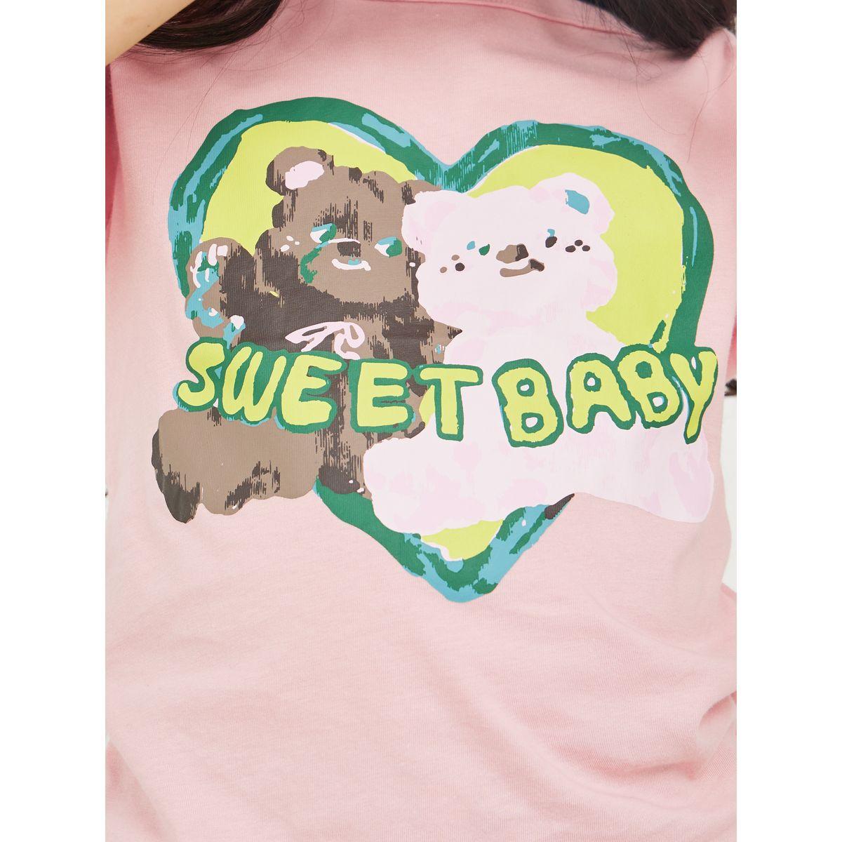 Styli Bear Graphic Round Neck T-Shirt-girls-clothing-tshirts-image-3