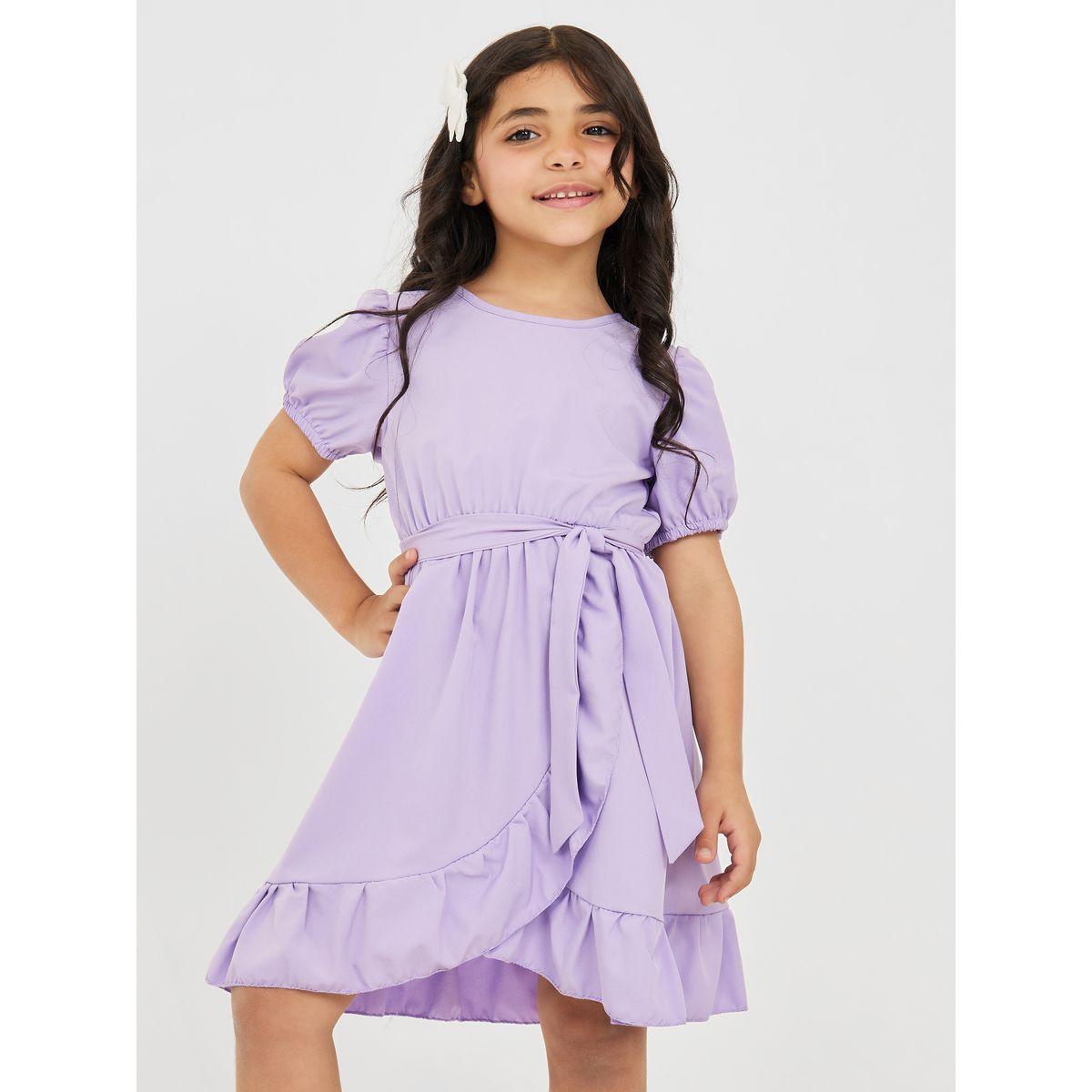 فستان بنمط لف واكمام منفوشة-girls-clothing-dressesandjumpsuits-image-2