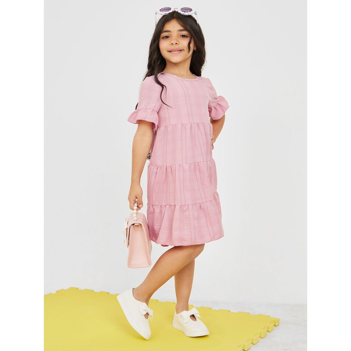 Styli Flounce Sleeve Tiered Dress-girls-clothing-dressesandjumpsuits-image-1