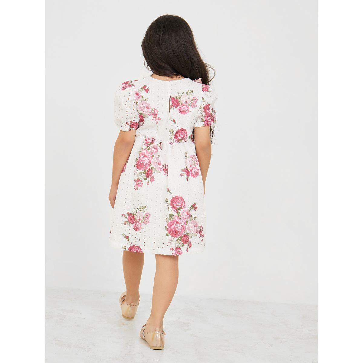 Styli Floral Print Ruffle Trim Dress-girls-clothing-dressesandjumpsuits-image-4