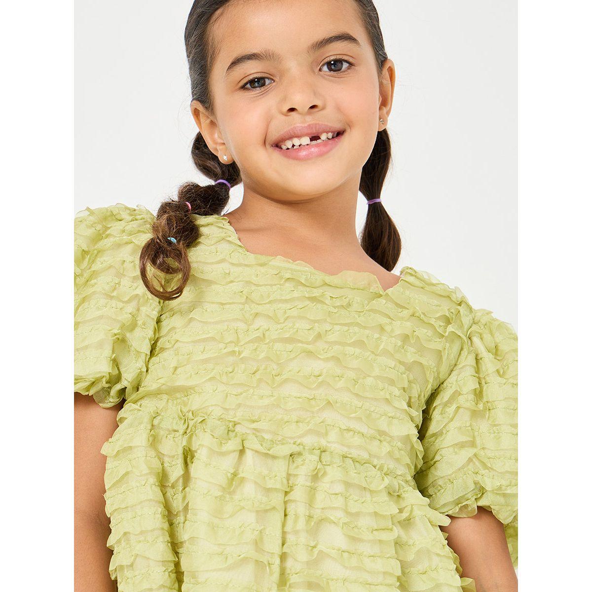فستان بأكمام منفوشة وربطة فيونكة-girls-clothing-dressesandjumpsuits-image-3