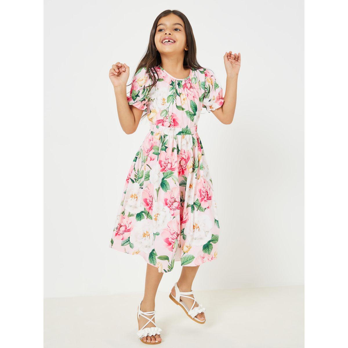 فستان مطبع بزهور واكمام منفوشة-girls-clothing-dressesandjumpsuits-image-1