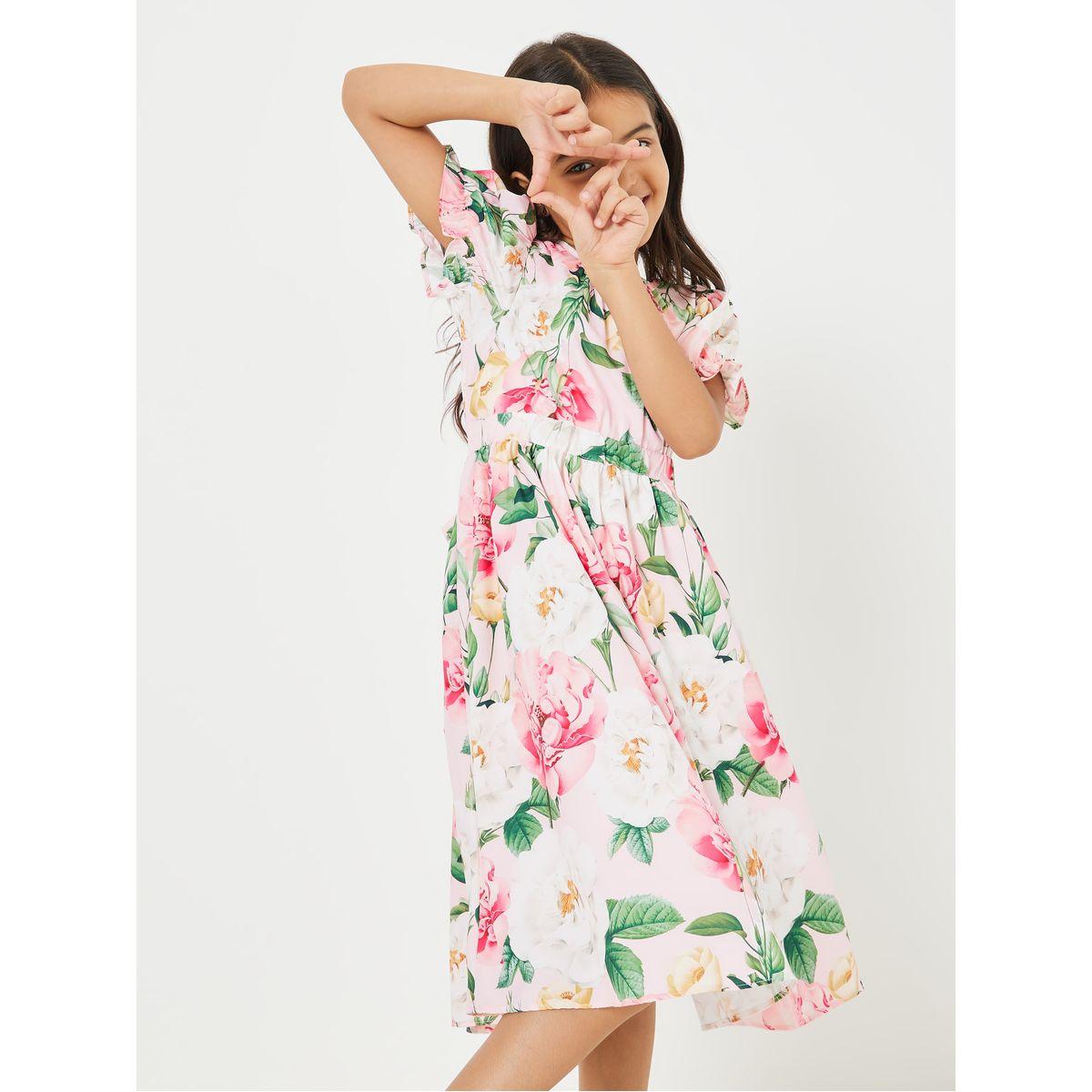 Styli  Floral Print Puff Sleeve Dress -girls-clothing-dressesandjumpsuits-image-2