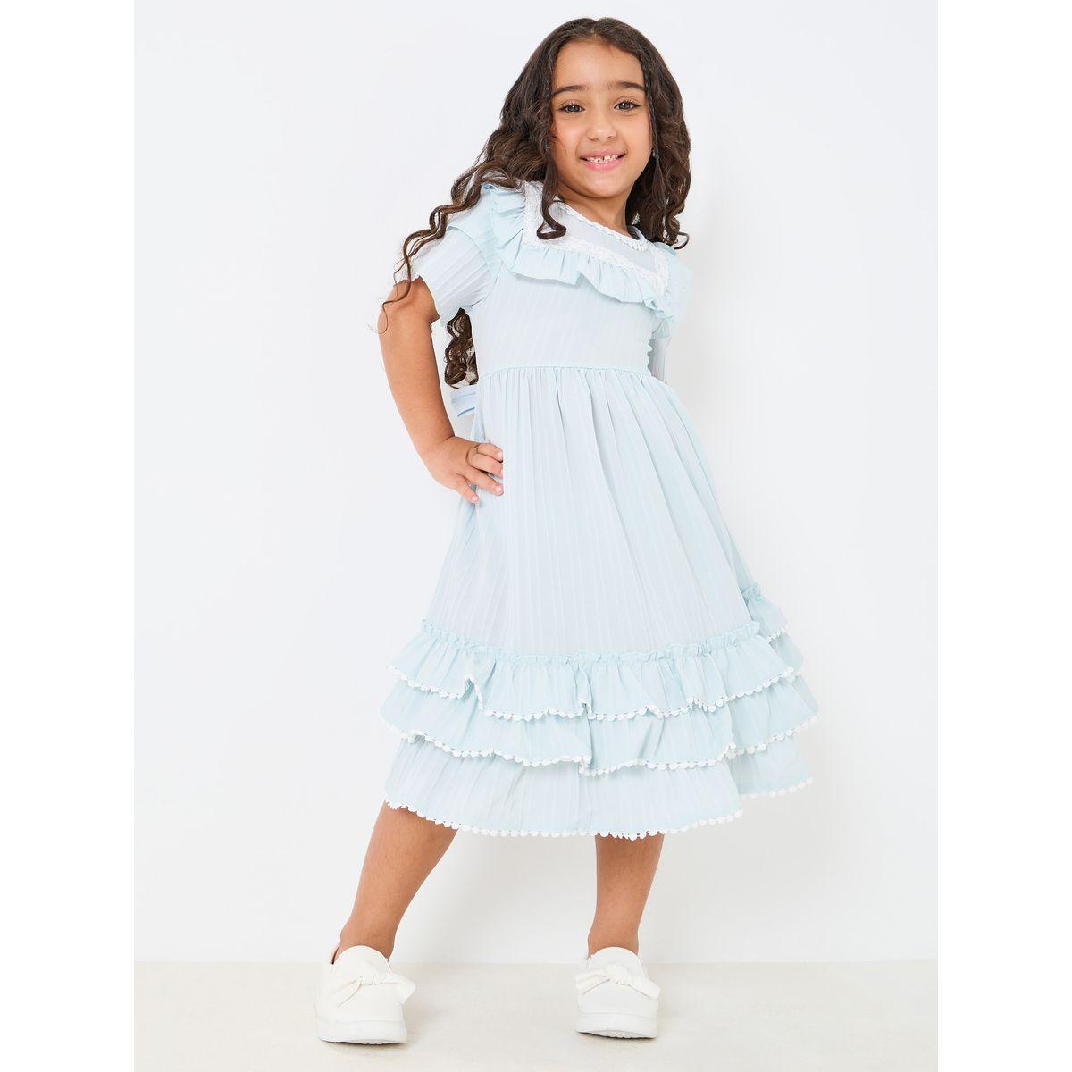 Styli Ruffle Trim Layered Dress-girls-clothing-dressesandjumpsuits-image-1