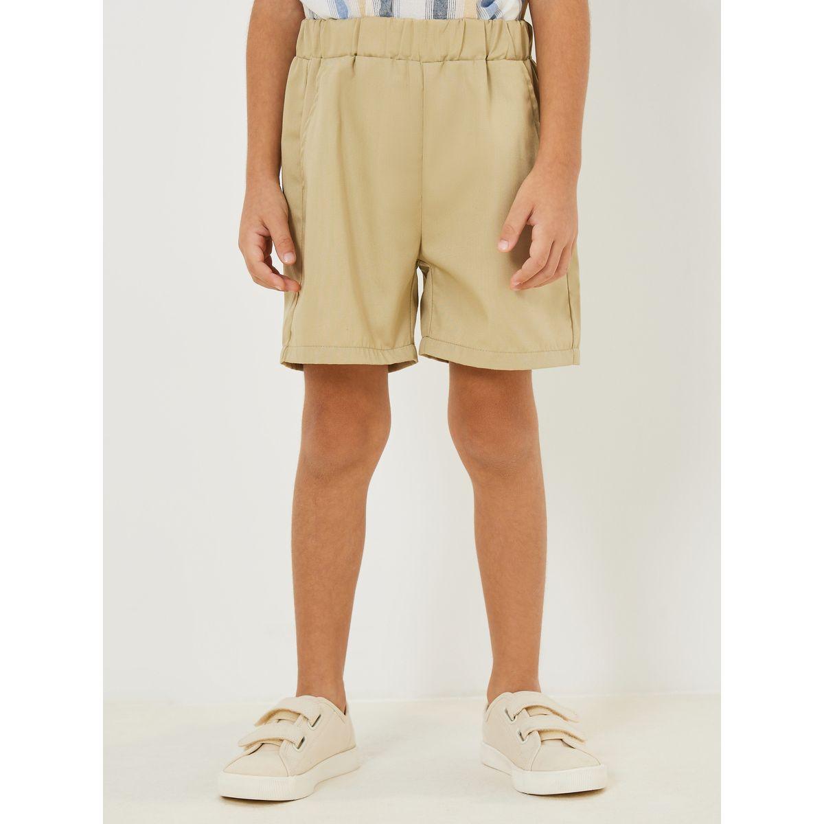 Styli Stand Collar Striped Shirt & Shorts Set-boys-clothing-setsandcoords-image-3