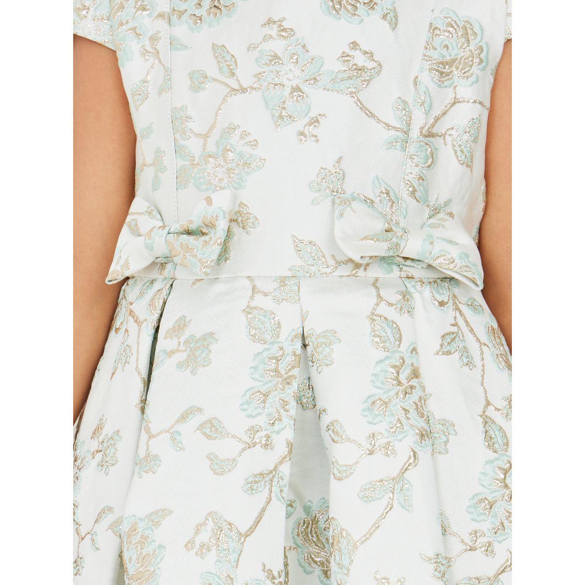 Styli Jacquard Textured Bow Detail Party Dress-girls-clothing-dressesandjumpsuits-image-3
