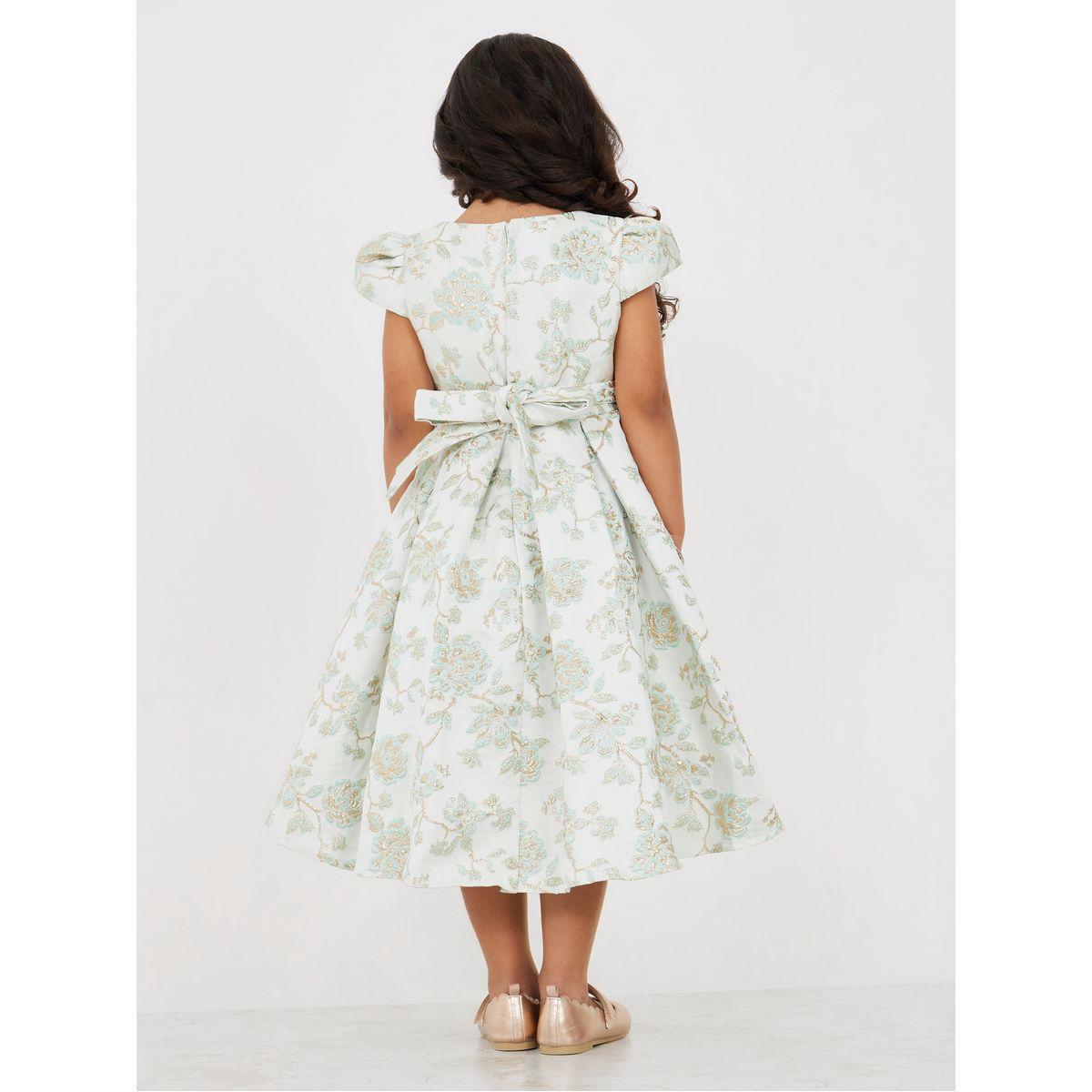 Styli Jacquard Textured Bow Detail Party Dress-girls-clothing-dressesandjumpsuits-image-4