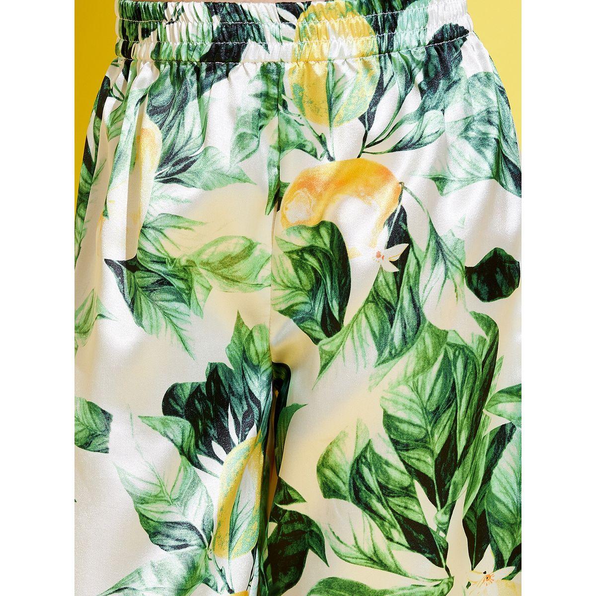 Styli Tropical Print Kaftan Longline Top and Pyjama Set-girls-clothing-nightwear-image-4