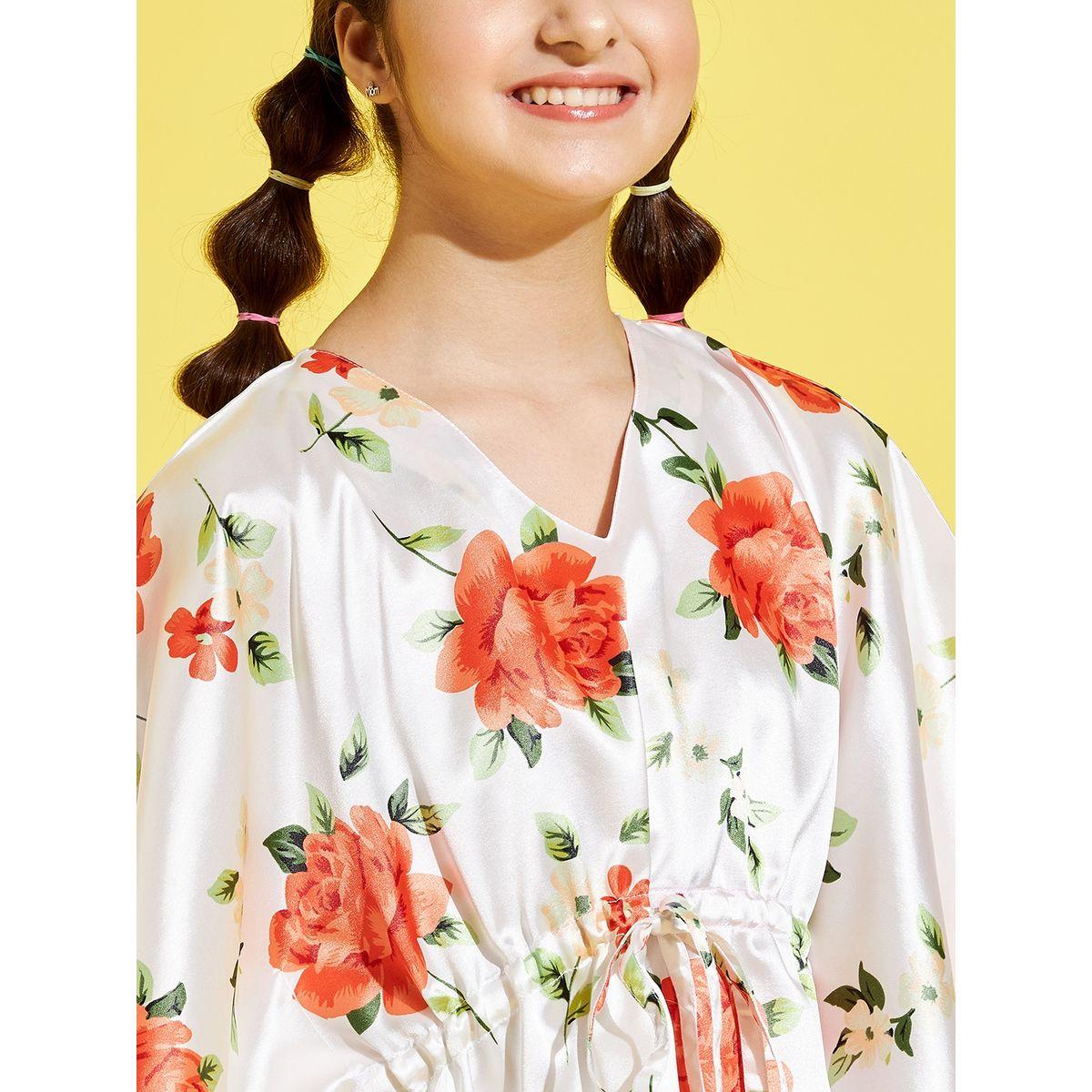 Styli Floral Kaftan Top and Pyjama Set-girls-clothing-nightwear-image-3